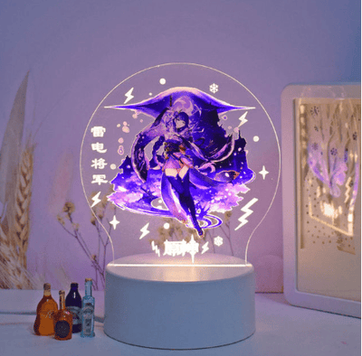 גנשין אימפקט - מנורת 3D LED ריידן שוגון ( משנה צבעים + שלט רחוק )