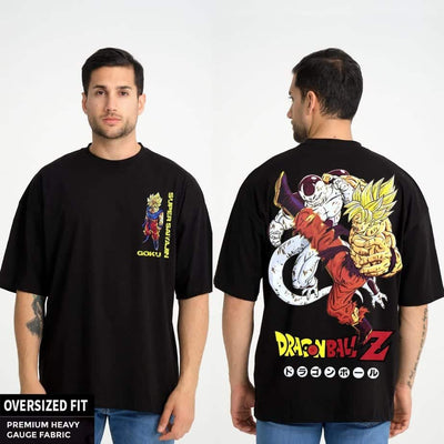 דרגון בול - חולצת טי שירט אובר סייז גוקו נגד פריזה