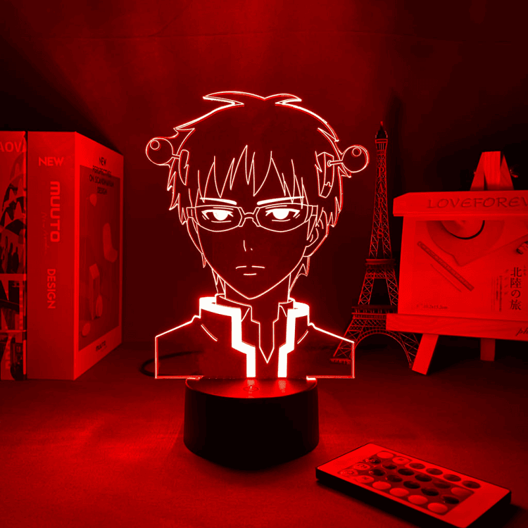 סאיקי ק - מנורת 3D LED סאיקי קון( משנה צבעים + שלט רחוק )