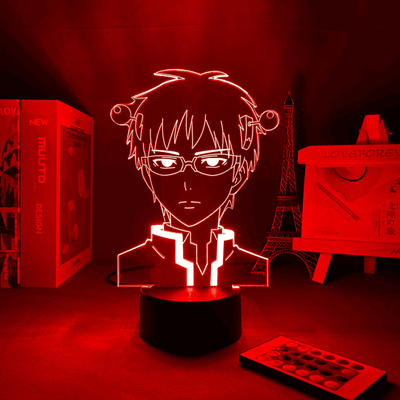 סאיקי ק - מנורת 3D LED סאיקי קון( משנה צבעים + שלט רחוק )