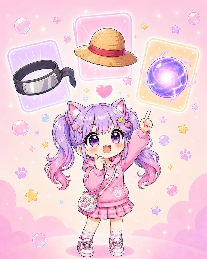 דמות Anime Shop עוזרת לבחור מתנה לפי סדרה