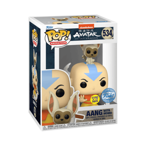 אווטאר כשף האוויר האחרון – בובת פופ אנג ומומו (זוהר בחושך) (FUNKO9)